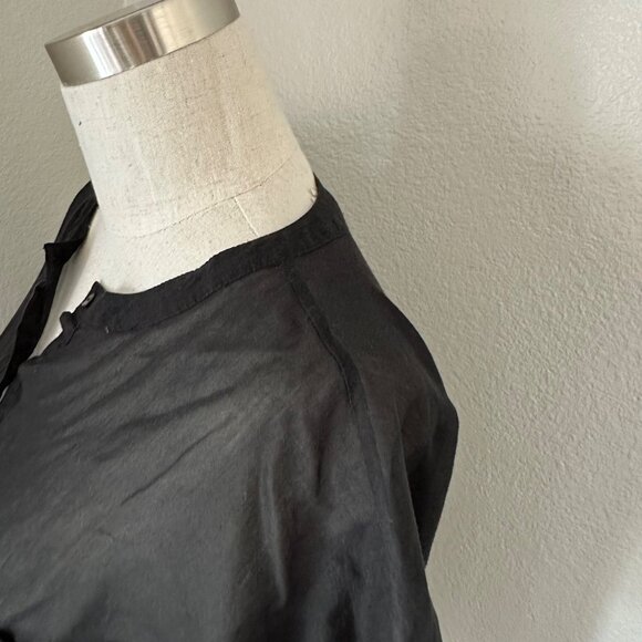 Max & Studio Crew Neck Blouse Slouchy Short Sleeve Ruffle Embroidered Eyelet Min - Picture 6 of 11